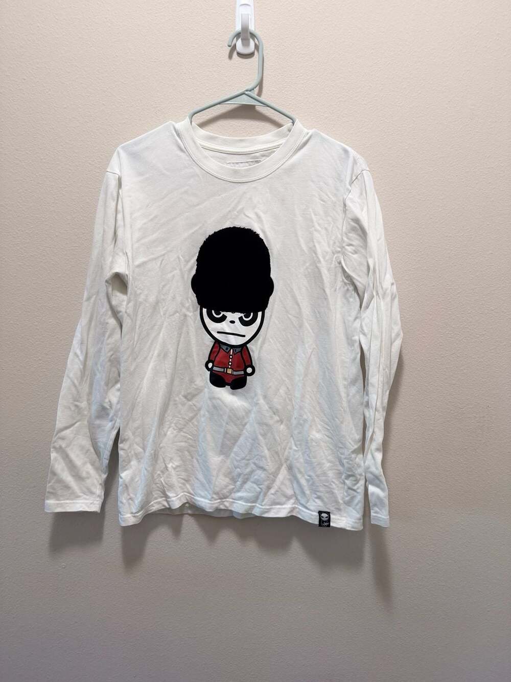 Hipanda British Guard Graphic Long Sleeve White T-Shirt Size S